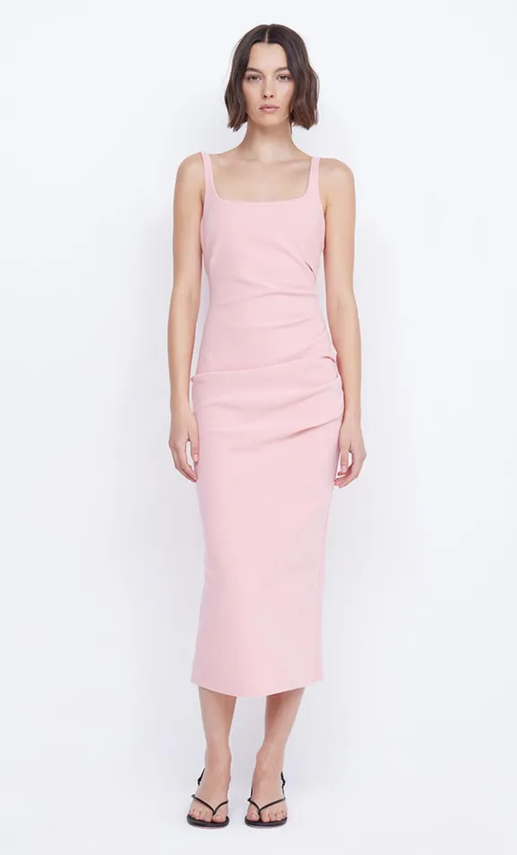 Bec Bridge KARINA TUCK MIDI DRESS 8211 GUAVA Women Midi Dresses