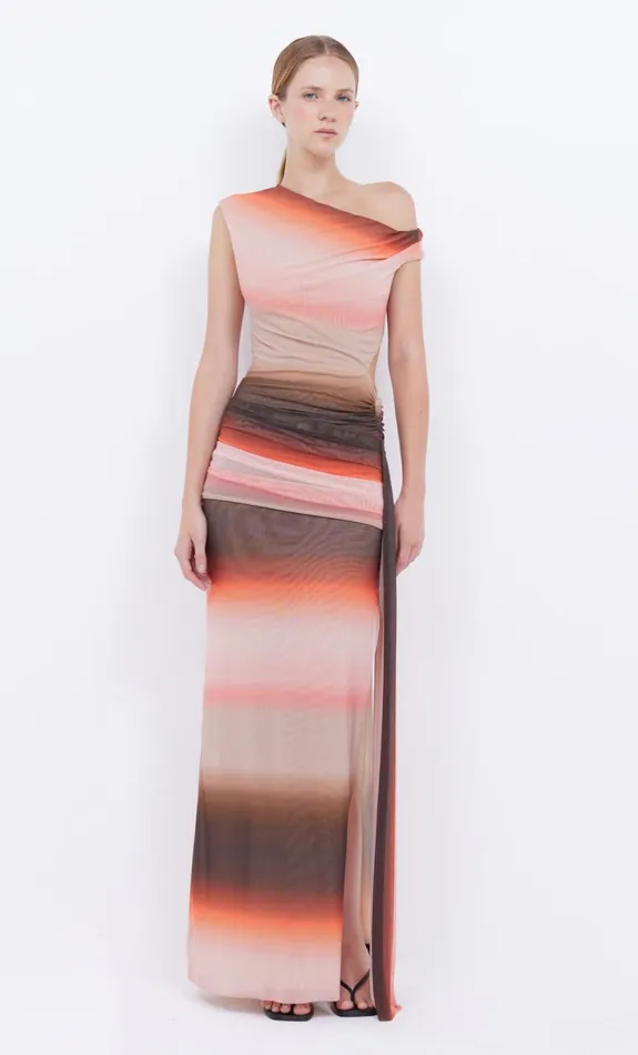 Bec Bridge LOUNA ASYM DRESS 8211 CHOCPINK OMBRE Women Wedding Guest