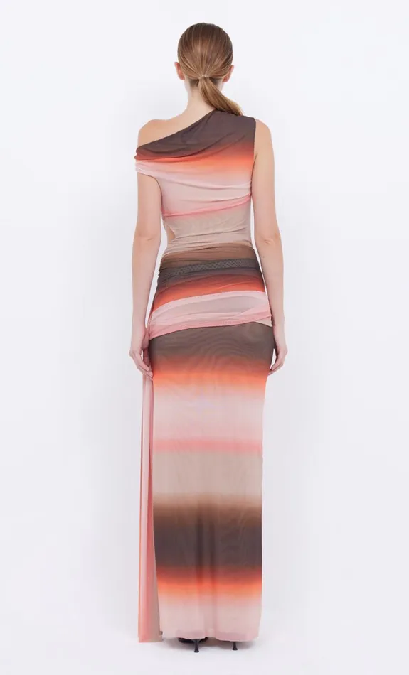 Bec Bridge LOUNA ASYM DRESS 8211 CHOCPINK OMBRE Women Wedding Guest