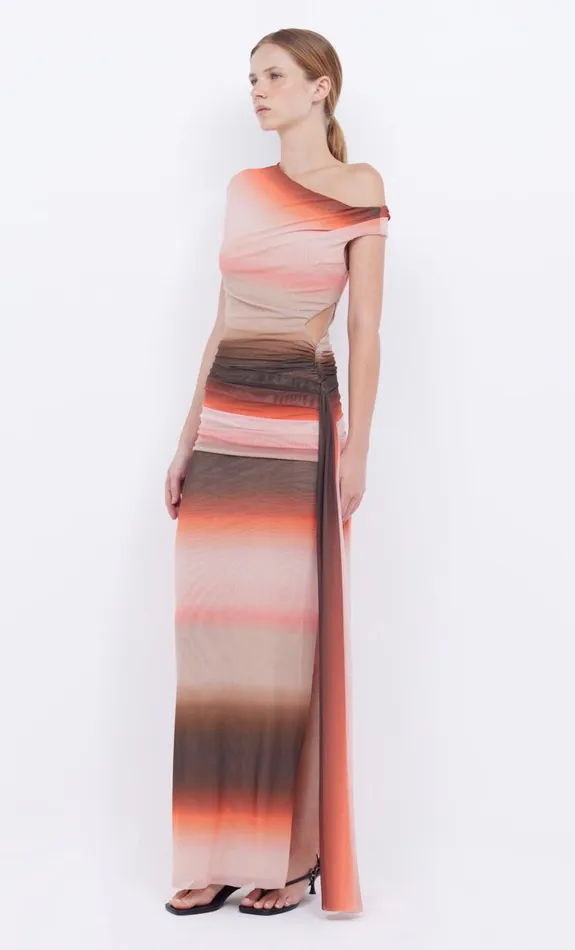 Bec Bridge LOUNA ASYM DRESS 8211 CHOCPINK OMBRE Women Wedding Guest