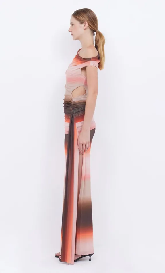 Bec Bridge LOUNA ASYM DRESS 8211 CHOCPINK OMBRE Women Wedding Guest