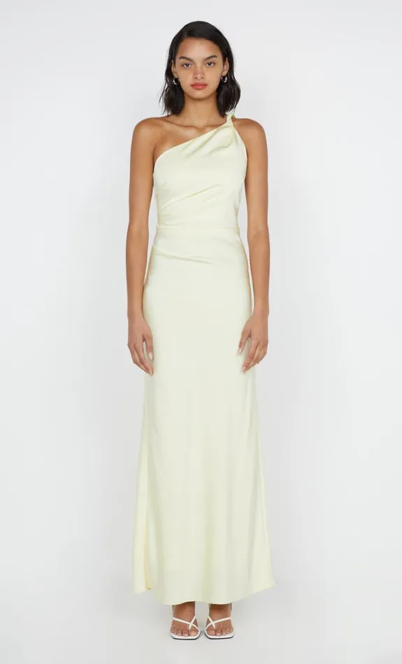 Bec Bridge LUNETTA ASYM DRESS 8211 ICE YELLOW Women Bridesmaid Dresses