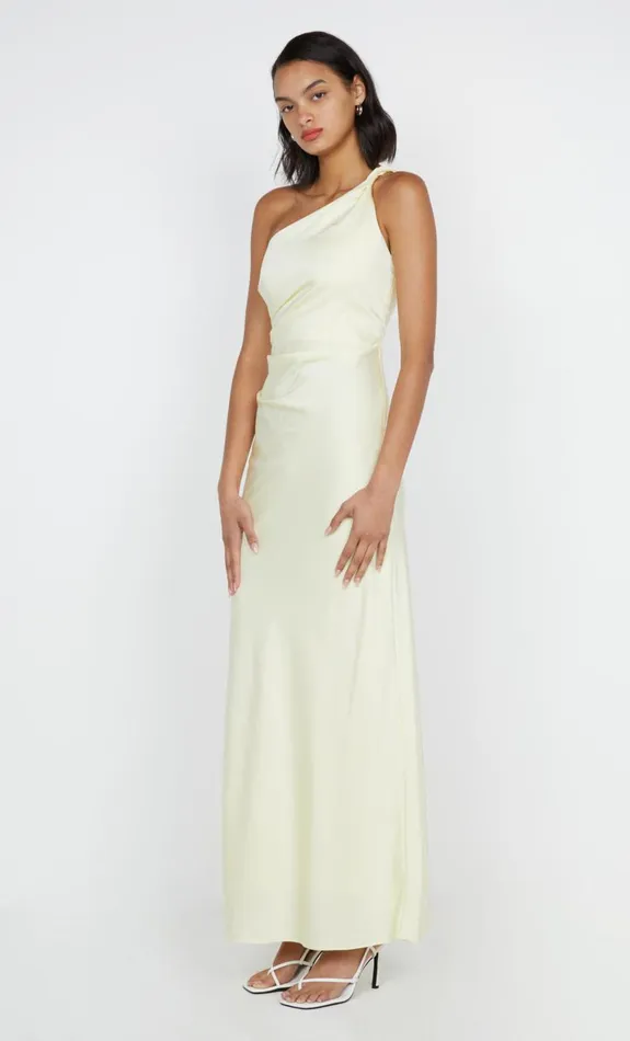 Bec Bridge LUNETTA ASYM DRESS 8211 ICE YELLOW Women Bridesmaid Dresses