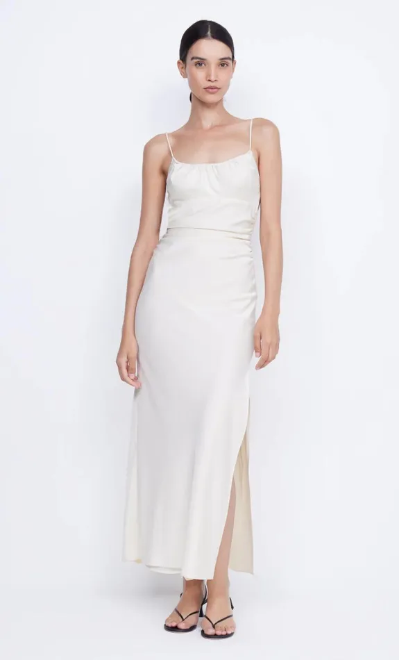 Bec Bridge MARI LOU GATHERED MAXI DRESS 8211 CREAM Women Maxi Dresses