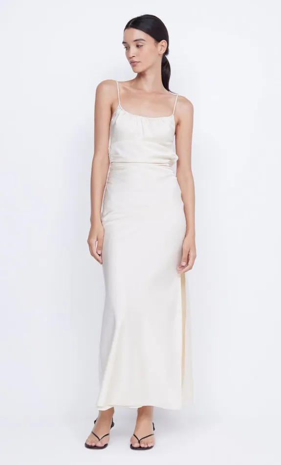 Bec Bridge MARI LOU GATHERED MAXI DRESS 8211 CREAM Women Maxi Dresses