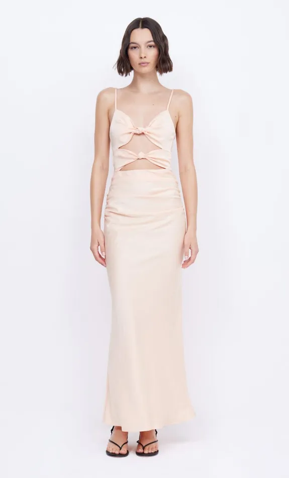 Bec Bridge MARI LOU KNOT DRESS 8211 PEACH Women Maxi Dresses