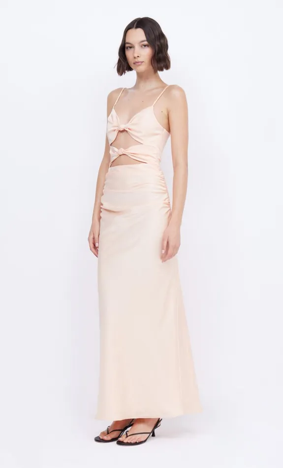 Bec Bridge MARI LOU KNOT DRESS 8211 PEACH Women Maxi Dresses