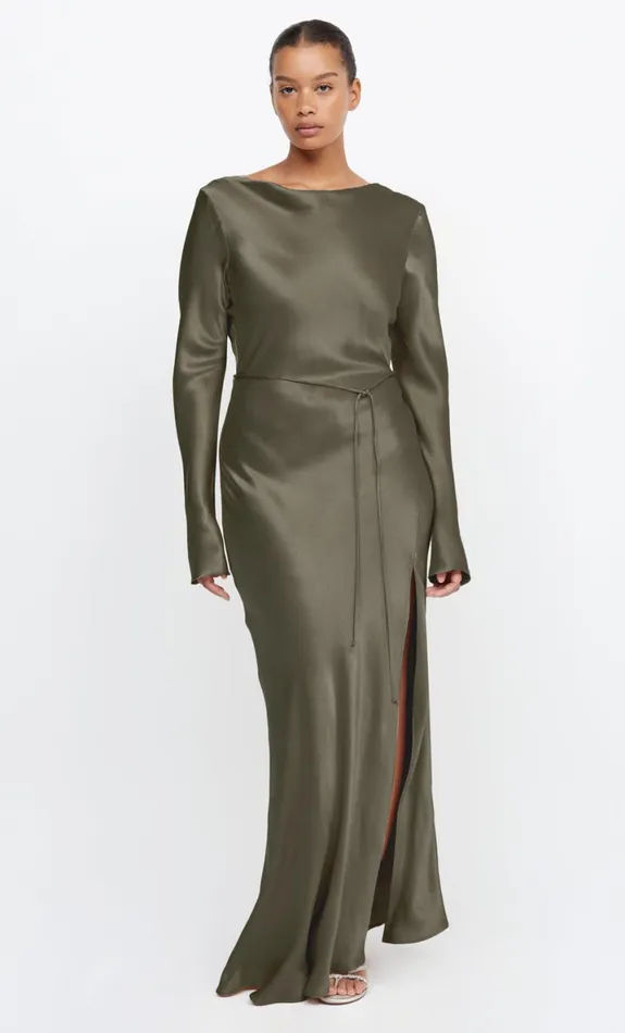 Bec Bridge MOON DANCE LONG SLEEVE MAXI DRESS 8211 DARK WILLOW Women Maxi Dresses