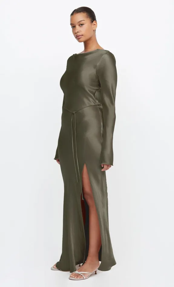 Bec Bridge MOON DANCE LONG SLEEVE MAXI DRESS 8211 DARK WILLOW Women Maxi Dresses