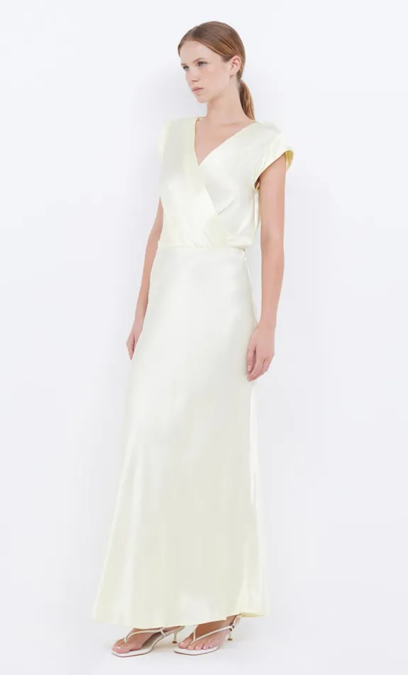 Bec Bridge MOON DANCE MAXI DRESS 8211 ICE YELLOW Women Wedding Guest