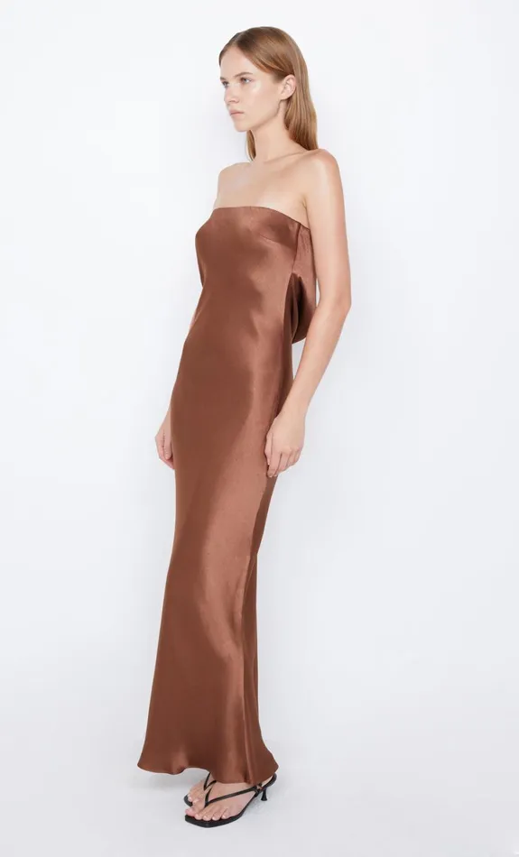 Bec Bridge MOON DANCE STRAPLESS DRESS 8211 CHOCOLATE Women Prom Dresses