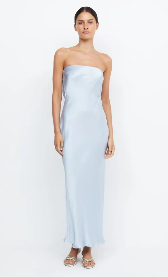 Bec Bridge MOON DANCE STRAPLESS DRESS 8211 DUSTY BLUE Women Wedding Guest