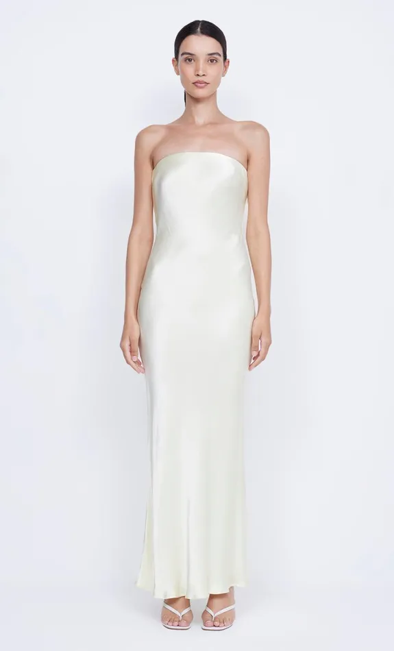 Bec Bridge MOON DANCE STRAPLESS DRESS 8211 ICE YELLOW Women Wedding Guest