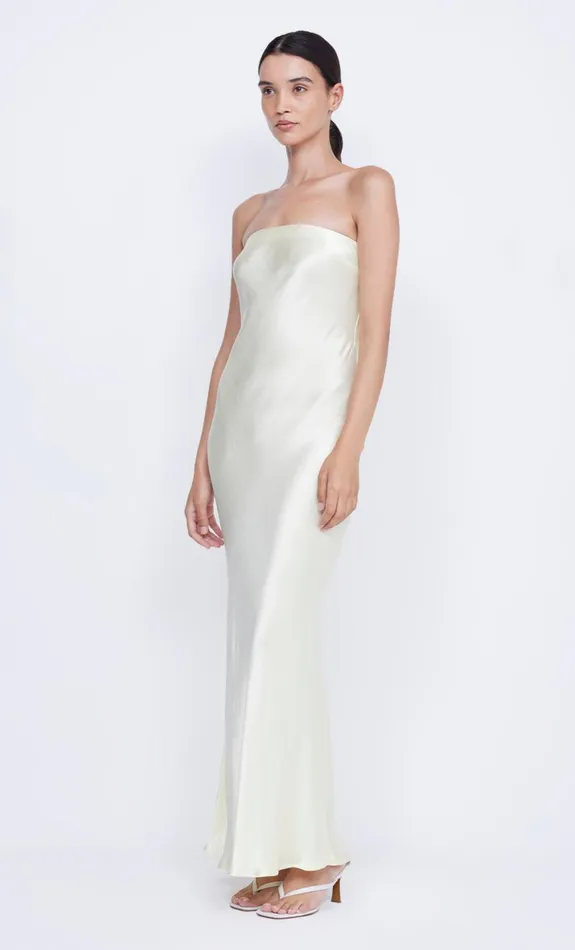 Bec Bridge MOON DANCE STRAPLESS DRESS 8211 ICE YELLOW Women Wedding Guest