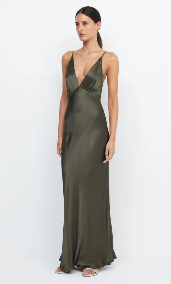 Bec Bridge MOON DANCE V MAXI DRESS 8211 DARK WILLOW Women Maxi Dresses
