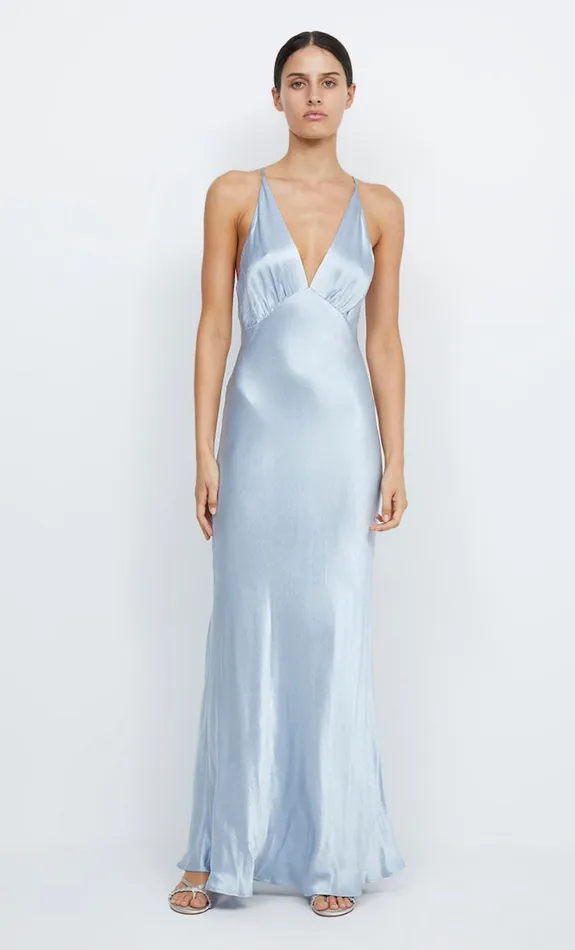 Bec Bridge MOON DANCE V MAXI DRESS 8211 DUSTY BLUE Women Maxi Dresses