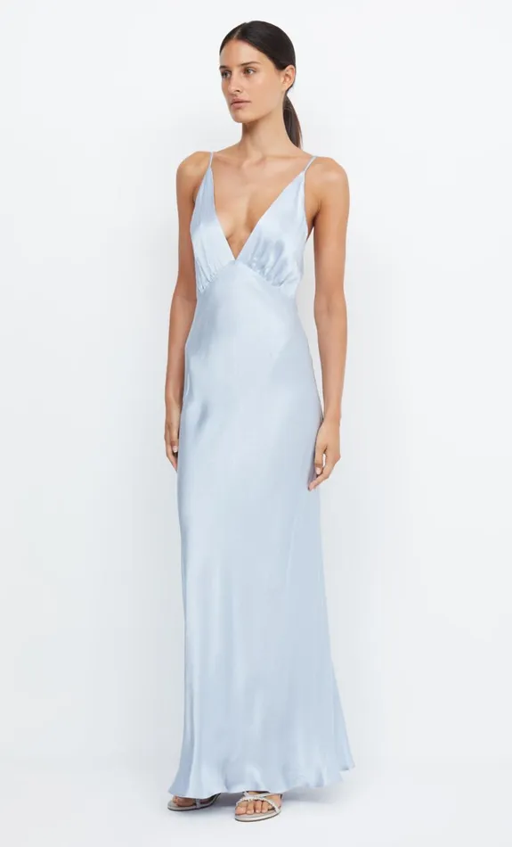 Bec Bridge MOON DANCE V MAXI DRESS 8211 DUSTY BLUE Women Maxi Dresses