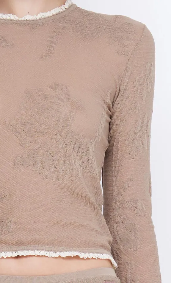 Bec Bridge NAELLE CREW NECK KNIT TOP 8211 TAUPE Women Cropped