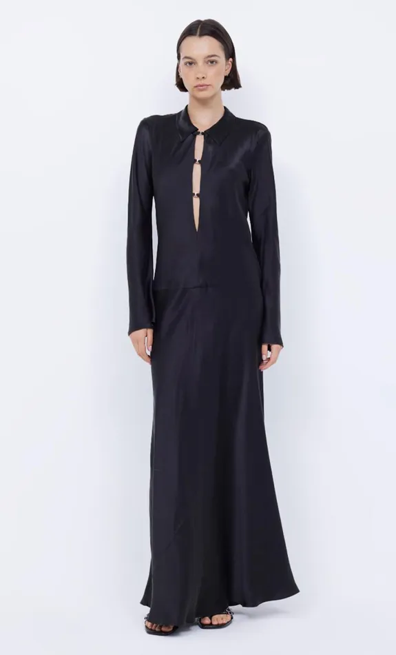 Bec Bridge ORLA LONG SLEEVE MAXI DRESS 8211 BLACK Women Maxi Dresses