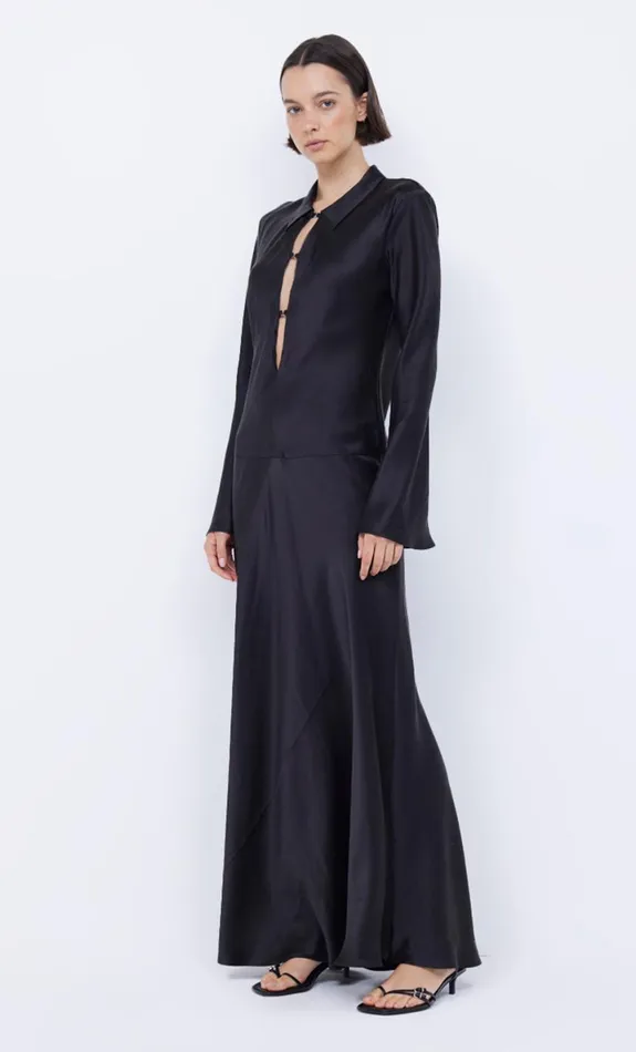Bec Bridge ORLA LONG SLEEVE MAXI DRESS 8211 BLACK Women Maxi Dresses