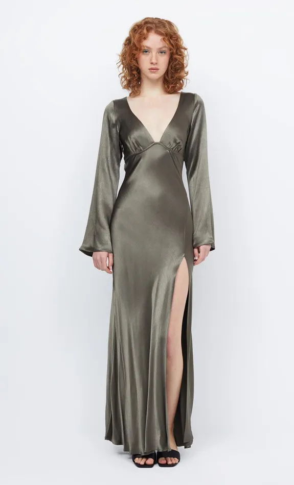 Bec Bridge REN LONG SLEEVE MAXI DRESS 8211 DARK WILLOW Women Maxi Dresses