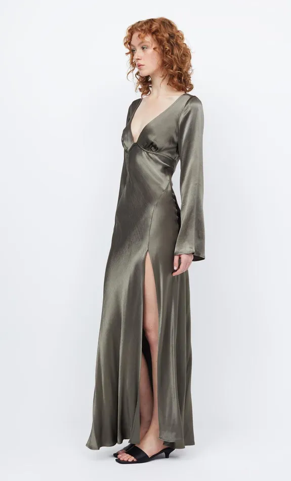 Bec Bridge REN LONG SLEEVE MAXI DRESS 8211 DARK WILLOW Women Maxi Dresses