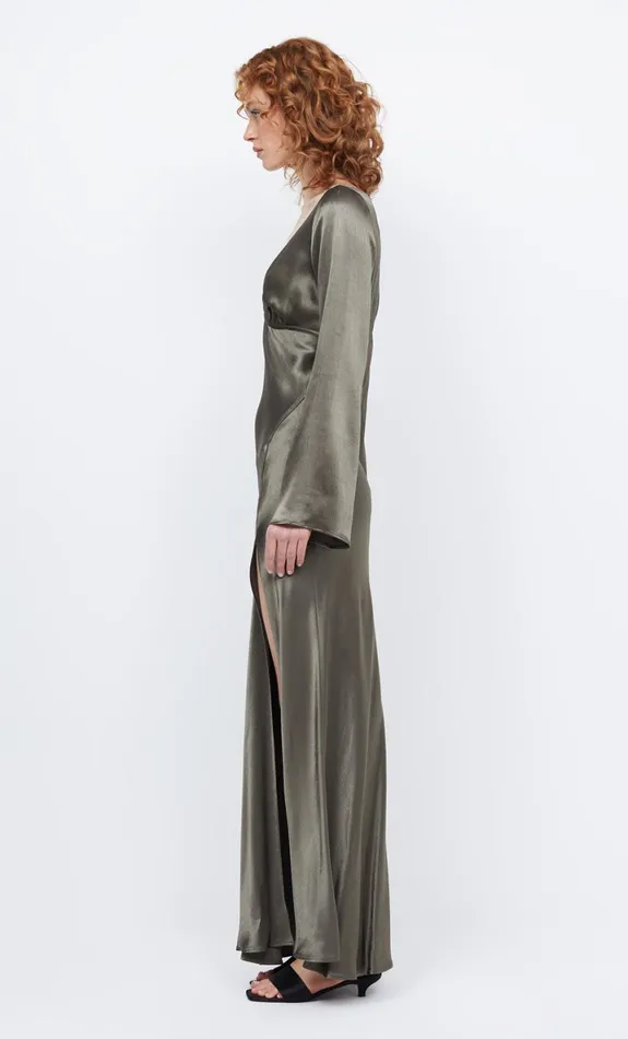 Bec Bridge REN LONG SLEEVE MAXI DRESS 8211 DARK WILLOW Women Maxi Dresses