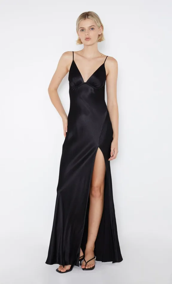 Bec Bridge REN SPLIT MAXI DRESS 8211 BLACK Women Maxi Dresses