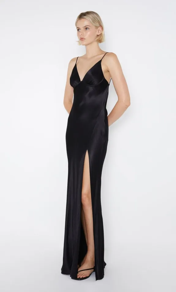 Bec Bridge REN SPLIT MAXI DRESS 8211 BLACK Women Maxi Dresses
