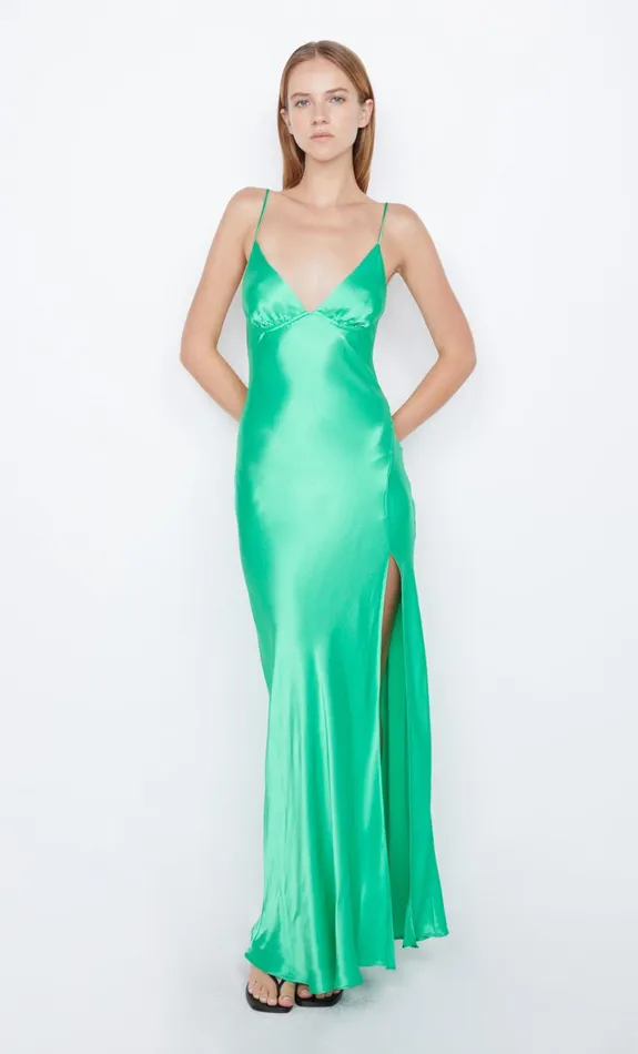 Bec Bridge REN SPLIT MAXI DRESS 8211 EMERALD Women Maxi Dresses