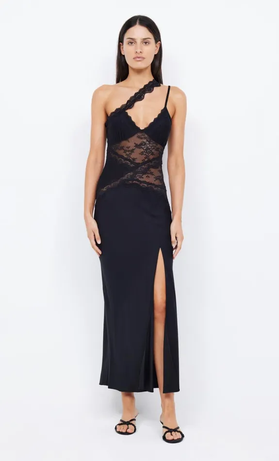 Bec Bridge RIA ASYM MAXI DRESS 8211 BLACK Women Wedding Guest