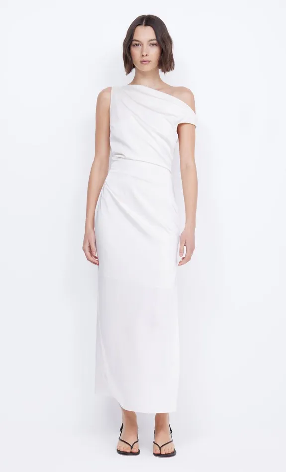 Bec Bridge ROCHELLE ASYM MIDI DRESS 8211 CREAM Women Midi Dresses