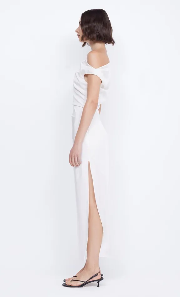 Bec Bridge ROCHELLE ASYM MIDI DRESS 8211 CREAM Women Midi Dresses