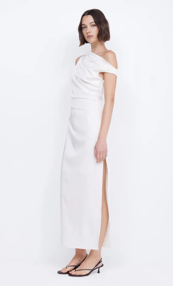 Bec Bridge ROCHELLE ASYM MIDI DRESS 8211 CREAM Women Midi Dresses