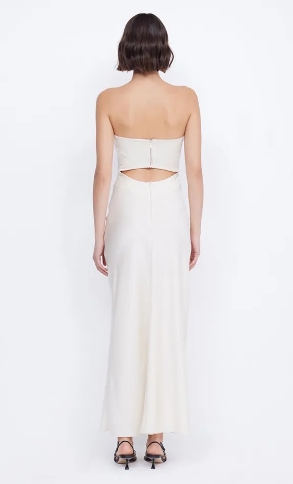 Bec Bridge ROCHELLE TWIST STRAPLESS DRESS 8211 CREAM Women Maxi Dresses