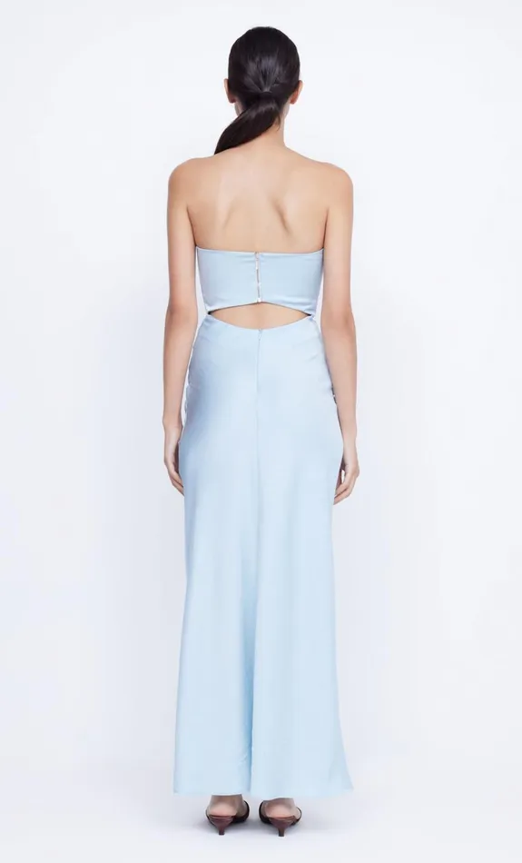 Bec Bridge ROCHELLE TWIST STRAPLESS DRESS 8211 DOLPHIN BLUE Women Maxi Dresses