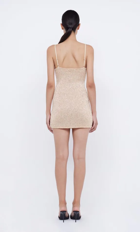 Bec Bridge SADIE SEQUIN KNIT MINI DRESS 8211 GOLD Women Mini Dresses
