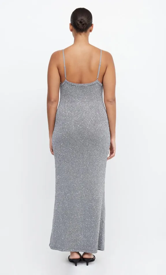 Bec Bridge SADIE SEQUIN KNIT SLIP DRESS 8211 CHARCOAL Women Maxi Dresses