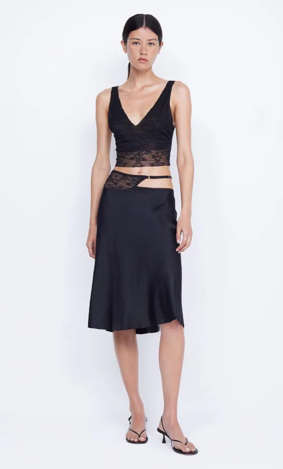 Bec Bridge SANTAL ASYM MIDI SKIRT 8211 BLACK Women Skirts