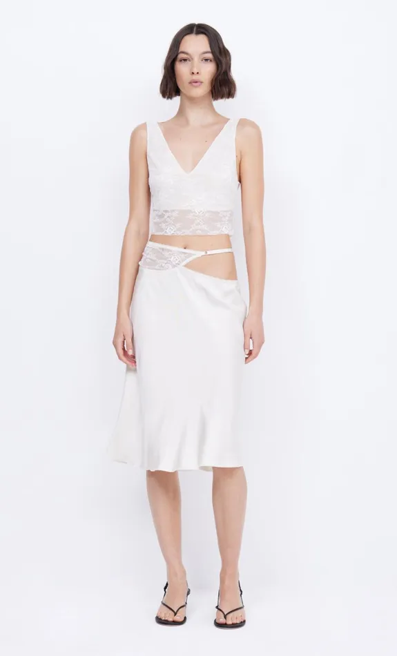 Bec Bridge SANTAL ASYM MIDI SKIRT 8211 IVORY Women Skirts