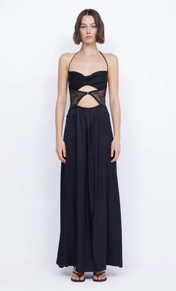 Bec Bridge SANTAL HALTER MAXI DRESS 8211 BLACK Women Prom Dresses