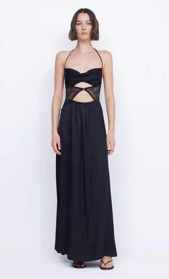 Bec Bridge SANTAL HALTER MAXI DRESS 8211 BLACK Women Prom Dresses