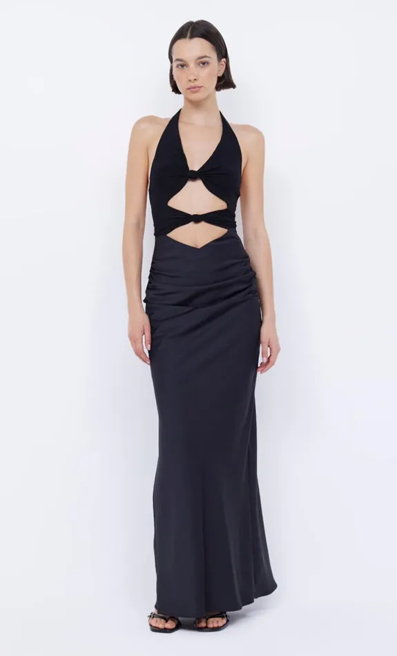 Bec Bridge SOLARE HALTER DRESS 8211 BLACK Women Prom Dresses