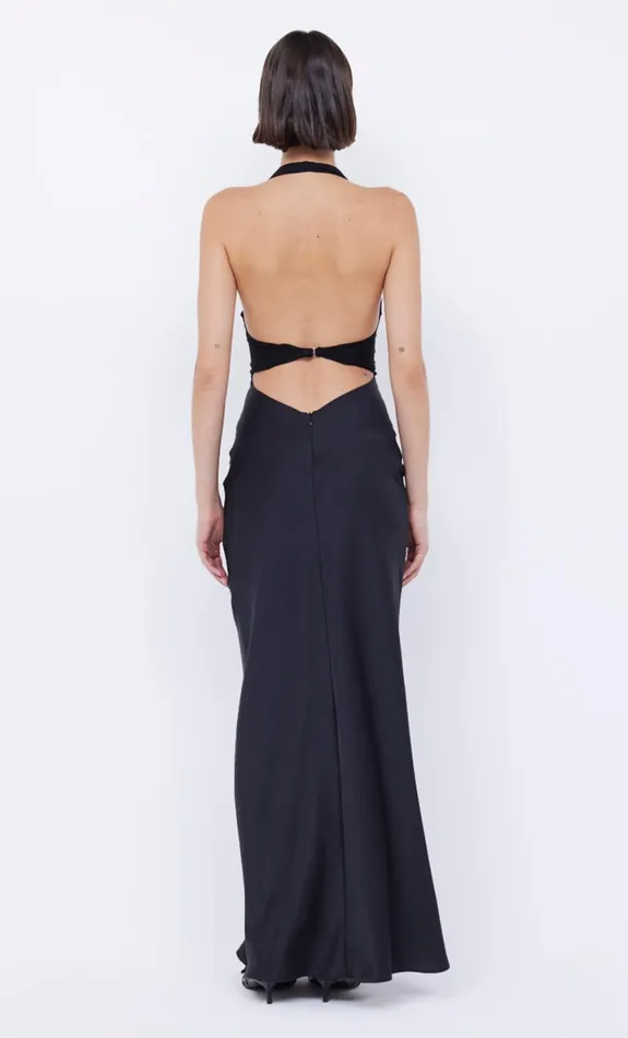 Bec Bridge SOLARE HALTER DRESS 8211 BLACK Women Prom Dresses