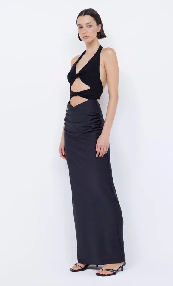 Bec Bridge SOLARE HALTER DRESS 8211 BLACK Women Prom Dresses