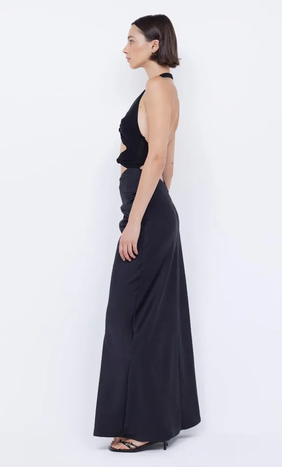 Bec Bridge SOLARE HALTER DRESS 8211 BLACK Women Prom Dresses