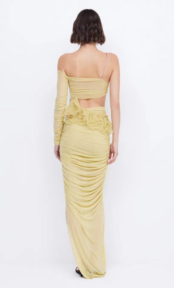 Bec Bridge SPIRAL CRUSH ASYM MAXI 8211 CITRUS Women Maxi Dresses