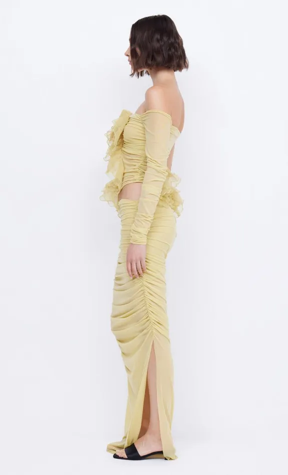 Bec Bridge SPIRAL CRUSH ASYM MAXI 8211 CITRUS Women Maxi Dresses