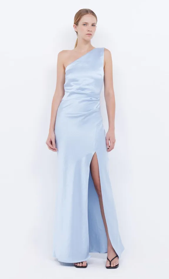 Bec Bridge THE DREAMER ASYM DRESS 8211 DUSTY BLUE Women Maxi Dresses