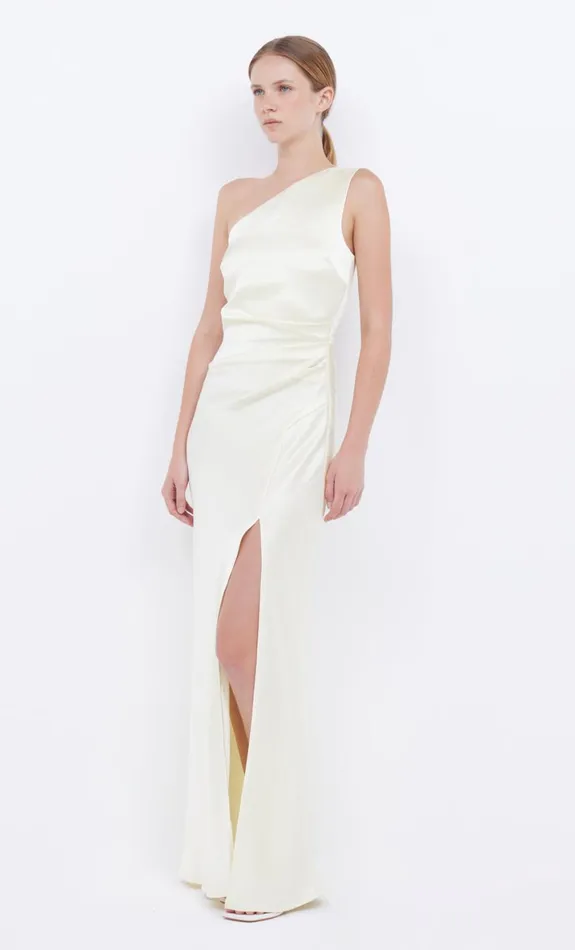 Bec Bridge THE DREAMER ASYM DRESS 8211 ICE YELLOW Women Wedding Guest